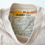 Aviator Nation  RARE White Heart Embroidery Boyfriend Tee XS Photo 2