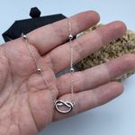 Sterling Silver Love Knot Minimalist Choker Necklace Photo 1