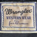 Vintage Wrangler Star Print Velvet Western Shirt Small Black Blue Long Sleeve Photo 6