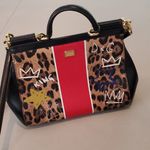 Dolce & Gabbana  Miss Sicily Leopard Graffiti Printed Leather Bag Photo 1