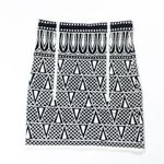 Intermix Exclusive For Black White Print Pattern Stretch Knit Mini Skirt Small Photo 2