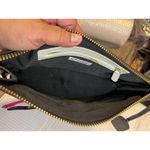 Carlisle Black & White Patent Leather Clutch w/Gold Hardware and Buckle Detail Black Photo 7