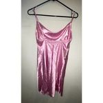 ZARA Womens Pink Floral Satin Mini Babydoll Dress Size XS Photo 2