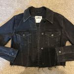 Hollister  Black Denim Jacket Distressed Cropped Photo 0