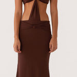 Peppermayo  strapless brown cutout maxi dress Photo 0