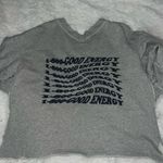 Aerie  1-800- Hood Energy Crewneck V Neck Sweatshirt size Large Graphic Photo 3