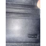 Coach VTG  Wallet Black White Chelsea Signature Stripe Leather Tri-Fold Wallet Y Photo 2