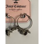 Juicy Couture  Oversized Gold Hoop Earrings Heart Locket Charm Rhinestone NWT Photo 1