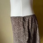 Vintage 90s Talbots 100% Silk Matching Set Animal Print Skirt &‎ Blouse Size 8P Brown Size M Photo 5