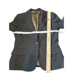 Anne Klein  Women's Pinstripe Suit Blazer Pants Set Size 10 Black Professional Photo 8