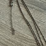 STERLING SILVER PINK TONED STONE CZ GEM BAR & BEAD CHAIN NECKLACE 18.5" Photo 1