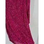 Eliza J NWT  Sequin Lined LS Mini Dress Magenta Pink Size 4 Cocktail Sparkle Glam Photo 3