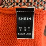 SheIn Girls Leopard Pattern Colorblock Drop Shoulder orange Sweater Photo 4