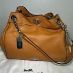 Coach Edie 31 Pebbled Leather Shoulder Bag Chain Strap Caramel NWT 36855 Photo 0