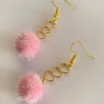 Handmade Earrings Heart Pink Pompom Dangle Kawaii y2k Photo 0