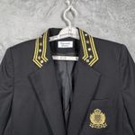 Giancarlo Ferrari Blazer Black Gold Crest Wool Nautical Military Jacket Medium Photo 4