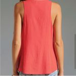 Joie  Balsa Coral Red Crepe Cotton Pocket Tank Top Size Small S Photo 2