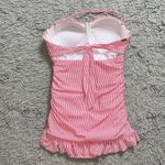 Jessica Simpson Swim Dress Swimdress One Piece Swimsuit Stripe Seersucker L XL Photo 2