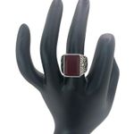Silver Boho Ring with Red Stone Photo 0