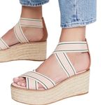 Tory Burch  Pink Blush Frieda Espadrille Wedge Sandals Shoes size 7 Photo 0