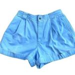 Liz Sport pleated front high waist shorts retro blue Sz 12 With Pockets EUC Photo 0