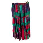 BFA Cassics Size M Patchwork Retro Maxi Skirt With Elastic Waistband Green Size M Photo 2