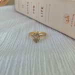 18KHG Avon Smokey Solitaire Oval Gold Ring Minimal Elegant Classic Femme Neutral Jewelry Photo 5