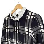 1901 NWT Plaid Bodice Long Sleeve Preppy Sweater Dress Navy Blue Size Large NEW Photo 10