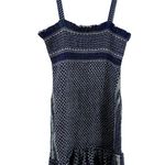 Cecilie Copenhagen Judith Fluted Shirred Cotton Jacquard Mini Dress Blue Small Photo 1