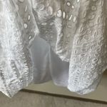 Lane Bryant  Eyelet Dress‎ 20 White Lined Tiered Puff Sleeve Boho Beachy Feminine Photo 8