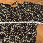 Free People  Dessa Bodysuit Sz Small Black Ditsy Floral Puff Sleeve Mesh Tie Back Photo 12