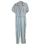 ZARA  Women’s Blue Denim Cotton‎ Linen Blend Jumpsuit Size Medium Photo 1