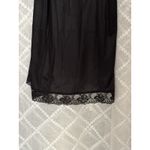 Delicates  Black Satin Like Lace Chemise Lingerie Semi Sheer Maxi Slip Dress L Photo 1