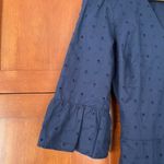 Gap Wrap Dress Eyelet Ruffle Navy Blue Size XS Photo 5