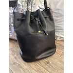 Cuyana  Women's Black Leather Adjustable Shoulder Strap Bucket Bag Photo 3