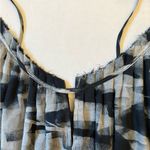 Theory  Silk Black White Musea Cubist Plaid Maxi Dress Size Medium Photo 4