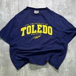Soffe Vintage University Of Toledo Rockets Tee Shirt Navy & Yellow Photo 0