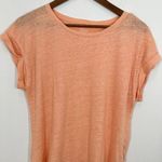 J.Crew 100% Linen Tee Shirt Coral Peach Short Sleeve Casual Basic Top M Orange Size undefined Photo 3