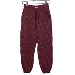 Lou & grey  Women’s Maroon Shooting Star Terry Sweat Jogger Pants Size XS Photo 1