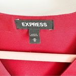 EXPRESS  Satin Silky V neck Button Detail Balloon Sleeve Blouse Top Crimson Med Photo 7