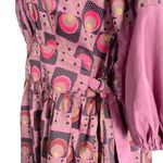 Taaga Boho Maternity Dress Pink Rose Shimmer Floral Tunic Women’s Size Small Photo 4