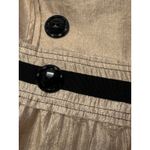 To The Max Long Champagne Gold Coat Jacket Black Trim Double Breasted size S Gold Photo 5