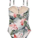 Kona Sol ™ Pique Bandeau High Coverage One Piece Swimsuit Tropical Size Small Photo 4
