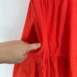 FRNCH Paris Women's Tiered Maxi Dress Orange Sleeveless Linen Blend Summer L Photo 7