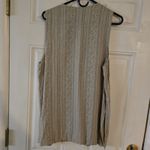 Briggs New York Vintage  Sleeveless Button Blouse Medium Neutral Floral Stripe US Photo 4