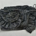 Forever 21 NWT  S Womens Black Faux Leather Bustier Top Knit Cropped Rose Detail Photo 0