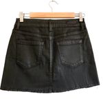 BLANK NYC Jack Leather-Like Raw Edge Denim Jean Mini Skirt Black Shine 25 Revolve Photo 4