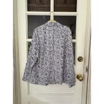 Talbots Blue/White Geometric Floral Medallion Print Lightweight Blazer Large Photo 7