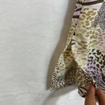 Notations  1X Plus Animal Print Purple Colorful Buttoned Top Collared Funky Retro Photo 4
