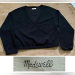 Madewell  Women’s‎ Size Medium Black Ottoman Knit Wrap Top Photo 1